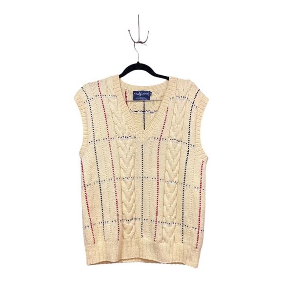 Ralph Lauren Vest Yellow Men 100% Cotton Large - Picture 1 of 4